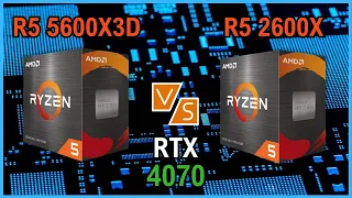 Ryzen 5 5600X3D vs Ryzen 5 2600X en una RTX 4070 12GB. 10 Juegos 4K, 1440p y 1080p.