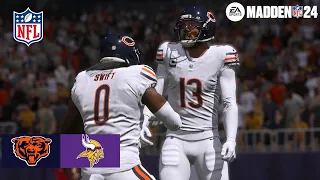 Madden 24 Keenan Allen Bears vs Aaron Jones Vikings (Madden 25 Update Roster) 2024 Sim PS5 Game Play