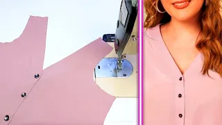 Basic Sewing Tips and Technique | Trendy V Shape Neck Design with Buttons.easiest way