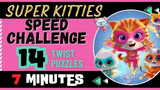 Disney Junior Game Super Kitties Twisty Puzzles! Can I complete ALL 14 HARD in less then 7 minutes?