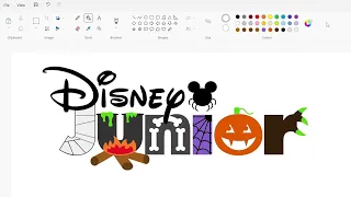 How to draw the Disney Junior Halloween logo using MS Paint | How to draw on your computer