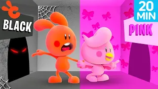 Pink vs Black Challenge by Cueio The Bunny | Cueio Cartoons for Kids | rainbow friends