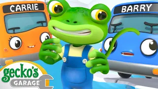 Baby Truck Monster Truck Mix Up | Animal for Kids | Truck and Bus Cartoon | Gecko's Garage