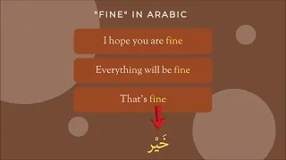 How To Say I Am Fine In Arabic