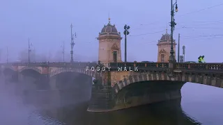 Atmospheric Foggy Fall Walk in Prague - Czech Republic - Relaxing Fog Ambience ASMR Binaural 4k HDR