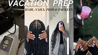 Pack & prep with me for Vacation: FIRST TIME getting FAUX LOCS, Glow Up, Packing Carry On