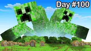 I Survived 100 Days Versus a Mutant Creeper
