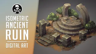 ISOMETRIC ANCIENT RUIN in Photoshop! Digital Drawing Process ● SephirothArt