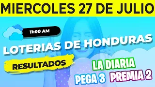 Sorteo 11AM Loto Honduras, La Diaria, Pega 3, Premia 2, Miércoles 27 de Julio del 2022 | Ganador 😱🤑💰