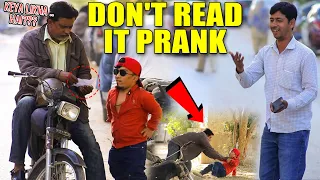 Don't Read It PRANK - @NewTalentOfficial