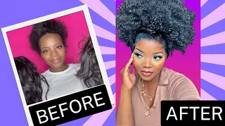 How to get a HIGH PONYTAIL with FAKE EDGES  (illusion edges) **Detailed…Must watch 😱