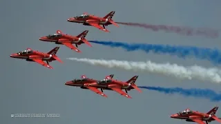 4Kᵁᴴᴰ Excellent Performance RED ARROWS Aerobatic Team @ RAF 100th Anniversary Airshow RIAT 2018