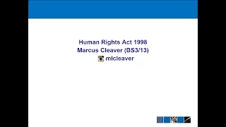 Human Rights Act 1998 Lecture