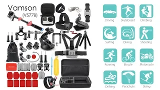 Большой набор аксессуаров для экшн камер Gopro, Xiaomi Yi, SJCAM и др. Vamson Accessories