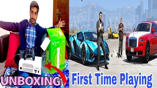 Unboxing New Xbox360/Playing gta5 First time | Mubeen Afzal World