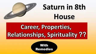 Saturn in 8th house & Remedies- Career, Properties, Relationships, Spirituality ? | Vedic Astrology