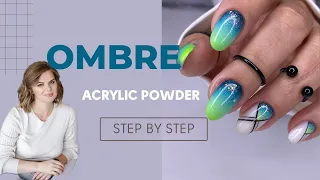 HOW TO OMBRÉ | GEL POLISH OMBRE | SHORT NAILS USING ACRYLIC POWDER