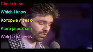 Learn Italian by Andrea Bocelli Con Te Partiro Time to Say Goodbye Italian English Russian Slovak Ge