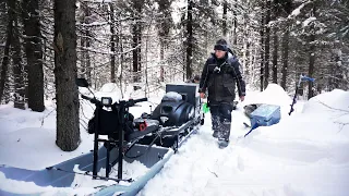 РУЧЕЙ ПО КОЛЕНО, А БАТЯ КОСИТ ХАРИУСА! / НА МОТОТОЛКАЧЕ В САМУЮ ГЛУШЬ / 2 ДНЯ В ЛЕСУ / 1 Часть