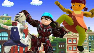 Boy Nick Transform Ironman Hero Help Police Protect City - Scary Teacher 3D Fun Animation