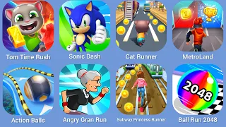 Tom Time Rush, Sonic Dash, Cat Runner, MetroLand, Action Balls, Angry Gran Run, Subway Princess