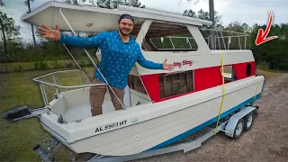 Finishing The Fiberglass Repair On My Houseboat!! (1 year of work)