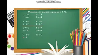 Множення та ділення з числами 0, 1, 10.