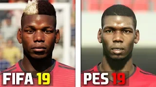 FIFA 19 vs PES 2019 Manchester United Player Faces Comparison