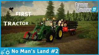 No Man's Land #2 FS22 Timelapse Buying Our First Tractor, Clearing Trees & Building A Greenhouse