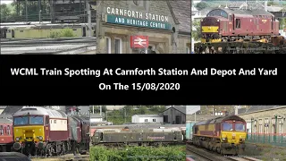 (HD) WCML Train Spotting At Carnforth Station And Depot And Yard On The 15/08/2020