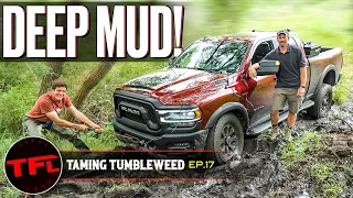 We Got 8000lbs of Ram Power Wagon Bogged Down In DEEP Mud: Will It Make It | Taming Tumbleweed Ep.17