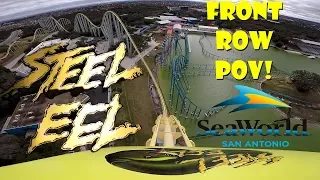 Steel Eel - SeaWorld San Antonio Front Row POV!