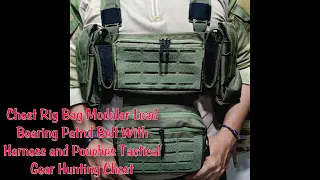 Chest Rig Modular Load Bearing Patrol Belt With Harness and Pouches Tactical Gear Hunting Chest