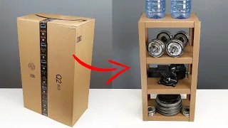 Easy Cardboard Storage Shelf from ONE Box! DIY Shelves