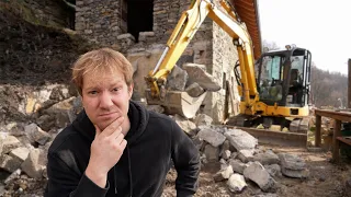 KNOCKING DOWN Part of Our House (Italian stone cabin renovation)