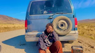 Van life: Stranded in the desert (My tire Exploded!)