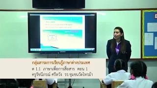 ภาษาต่างประเทศ ต 1.1 ภาษาเพื่อการสื่อสาร ตอน 1 ครูรัชนีภรณ์ ศรีหวัง