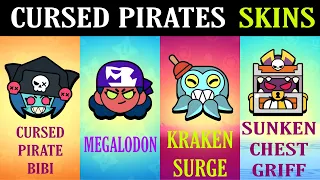 ALL CURSED PIRATES SKIN Gameplay 🔥 ft. Cursed Pirate Bibi, Kraken Surge and many more | Brawl Stars