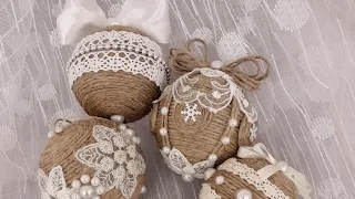 DIY.Новогодние шары из джута.