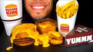 ASMR BURGER KING WHOPPER MELT CHEESE SAUCE REVIEW EATING SOUNDS COMMERCIAL AD JERRY TALKING MUKBANG