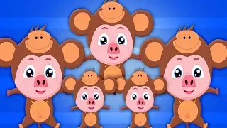 Пять маленьких обезьян | детская поэма | рифма для детей | Nursery Rhymes | Five Little Monkey