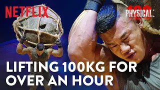 How many hours can you endure carrying a heavy boulder above your head? | Physical: 100 Ep 7-8 [ENG]