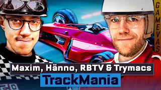Wenn sich 4 Streamer verfahren | TrackMania mit Nils, Maxim, Hänno & Trymacs | Gamevasion