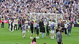 LAP OF APPRECIATION: The Tottenham Players After the Game: Spurs Staff With Their Friends and Family