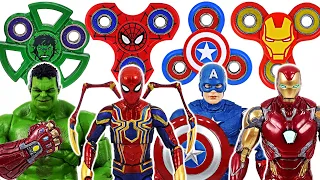 Avengers Endgame Fidget Spinner! Nano Gauntlet Hulk and Iron Man Spider! Go! | DuDuPopTOY