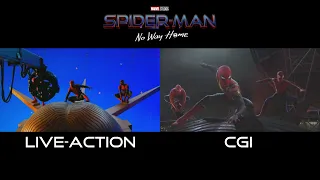 Spider-man: No way home - live-action vs CGI/VFX (behind the scenes). Canceled live-action shots