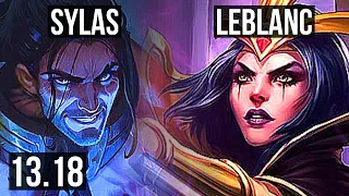 SYLAS vs LEBLANC (TOP) | 73% winrate, 14/1/3, 8 solo kills, Legendary | NA Master | 13.18