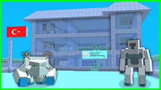 BUZ OKULU YAPTIK, KAR CANAVARI OKULA BAŞLADI! ❄️ - Minecraft