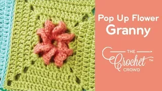 Crochet Pop Up Flower Granny Square | EASY | The Crochet Crowd