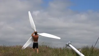 Wind Turbine made in Poland - West Cork Ireland - Chestermatic mast erection and turbine assembly